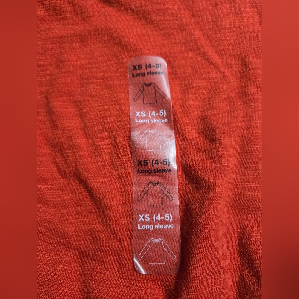 GAP Boys' Long Sleeve Striped Tee T-Shirt Red Blue XS 4/5‎ NWT - Picture 4 of 5